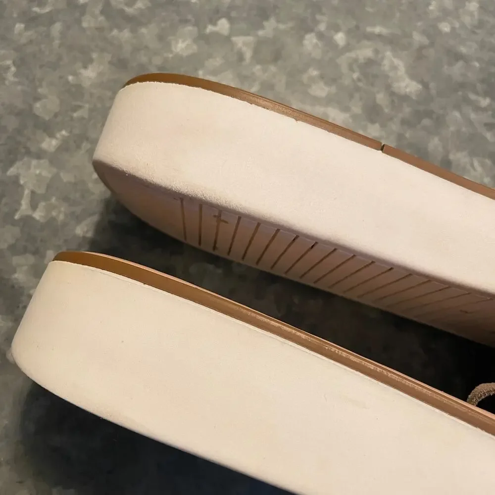 Seychells Coast Knotted Suede Slide Sandals 11 Taupe Brown Platform Italy - Picture 5 of 12